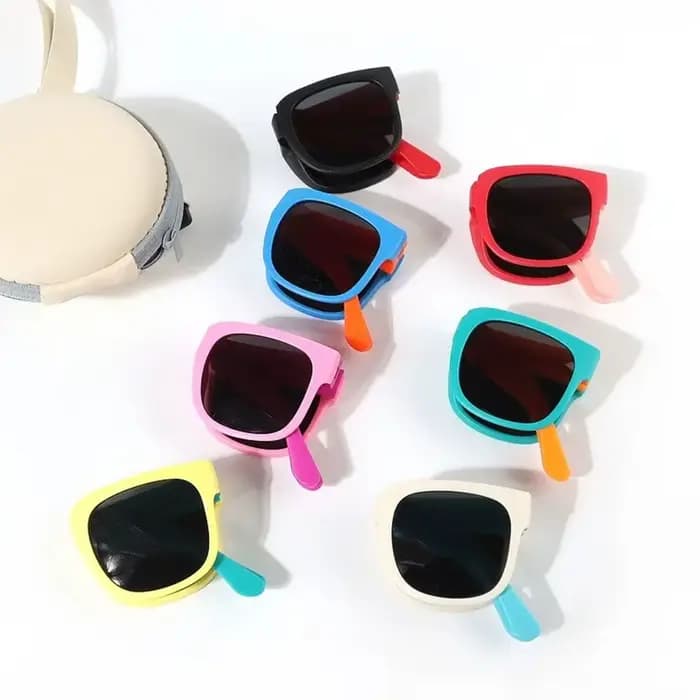 Lunettes de soleil à monture carrée pour enfants, lunettes d'extérieur pliables pour enfants, lunett