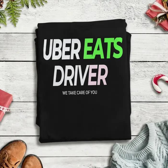 Humor U-uber Eats T-shirt de livraison pour hommes, col rond, en coton, à manches courtes, vêtements