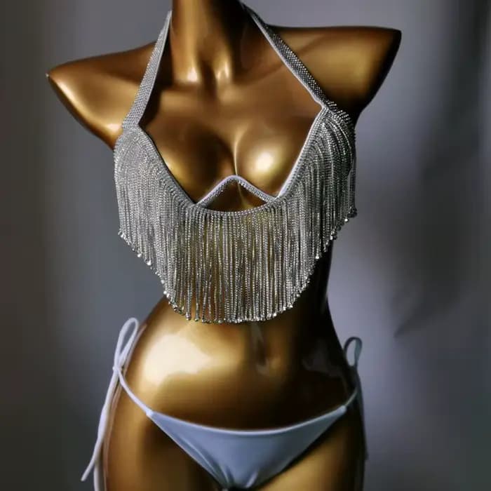 Maillot de bain avec strass et pierres scintillantes, ensemble Bikini, diamants, bikini, vacances, 2