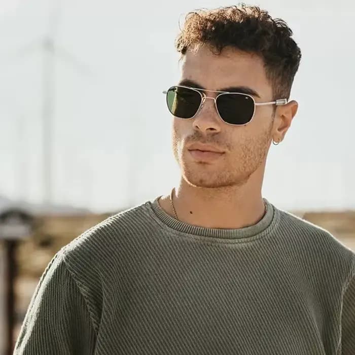 1 pièces/3 pièces pilote mode lunettes hommes Top qualité marque concepteur verre trempé lentille AO