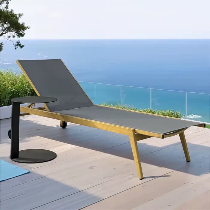 Chaise de plage extérieure moderne, lit de soleil de loisirs, meubles de jardin, chaises longues en 