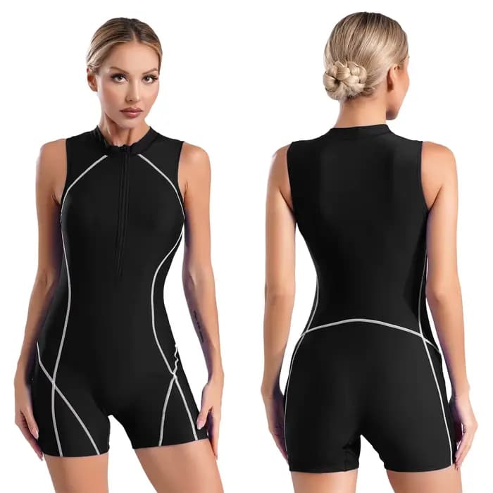 Maillot de bain une pièce pour femmes, tenue athlétique, Udisled 50 +, protection contre les éruptio