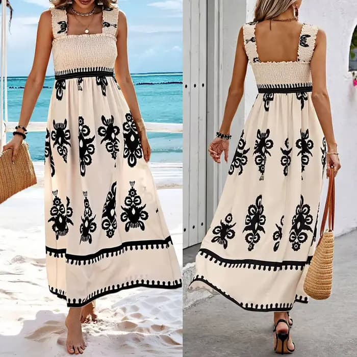 Robe de plage à bretelles sexy pour femmes, robe d'été de vacances, mode d'été, imprimé, poitrine él