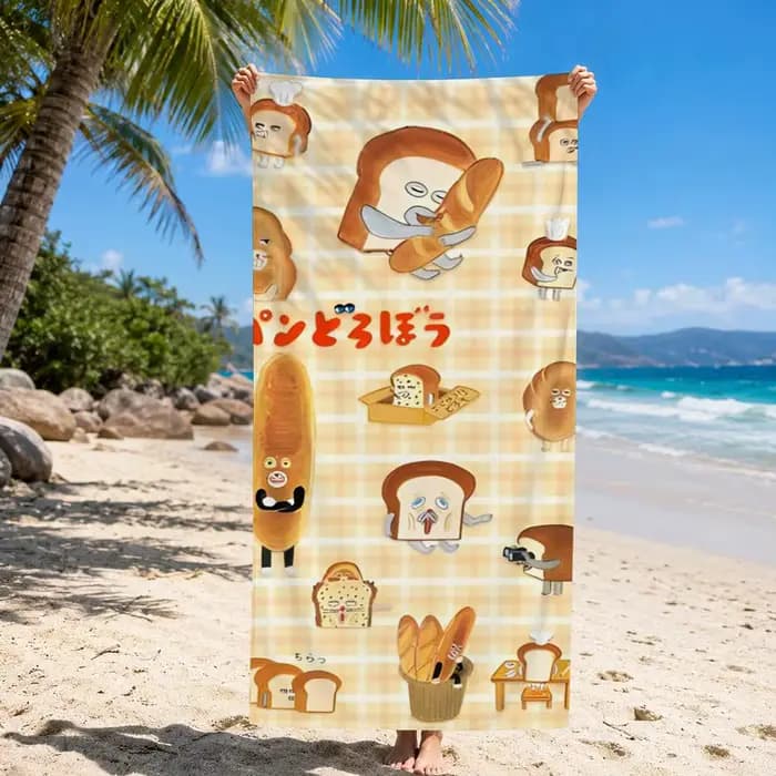 Serviette de bain en microfibre à séchage rapide Cartoon B-Bread Thiefs pour la natation, le surf, l