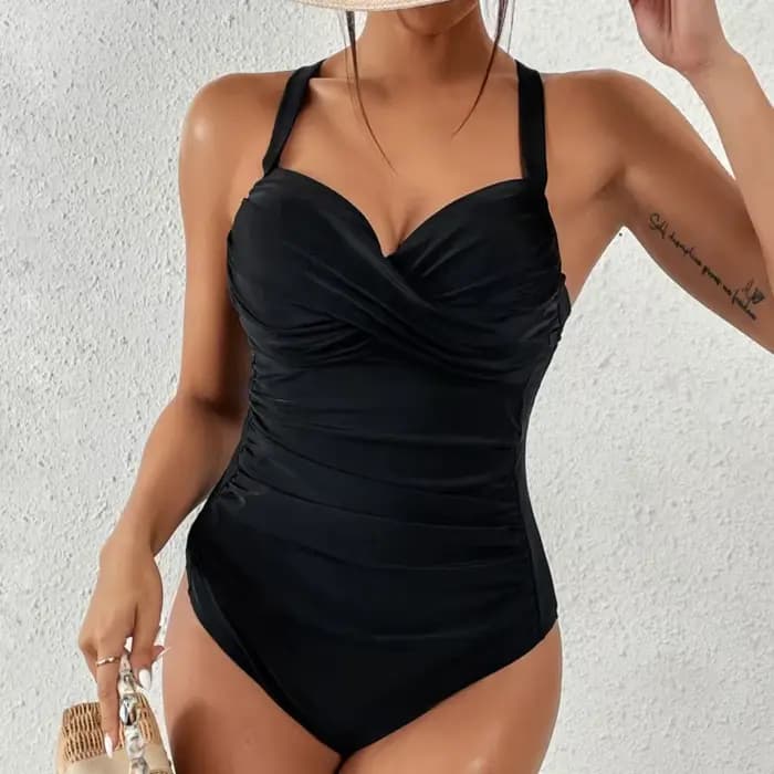 Maillot de bain une pièce rouge, fermé, avec Push-Up, pour femmes, vêtements de plage, pour baigneur