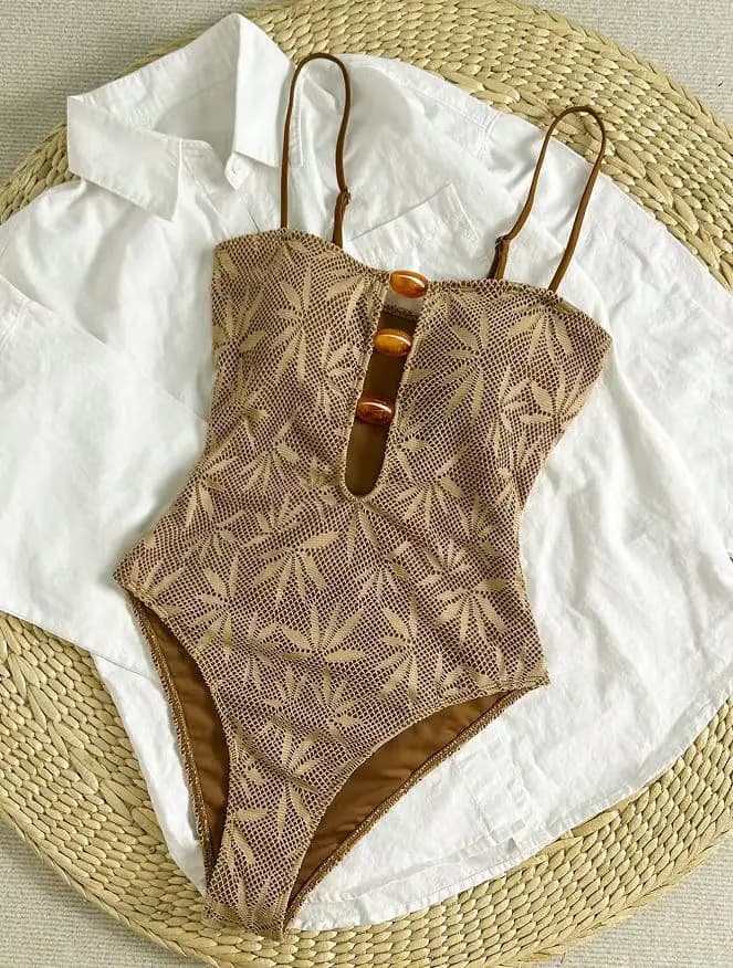 Maillot de bain une pièce bohème été 2026 pour femme, monokini dos nu à bretelles, idéal pour les va