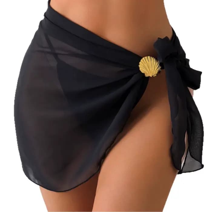 Lamuusaa Jupes de plage et cache-maillots pour femmes, style y2k, avec décorations coquillages métal