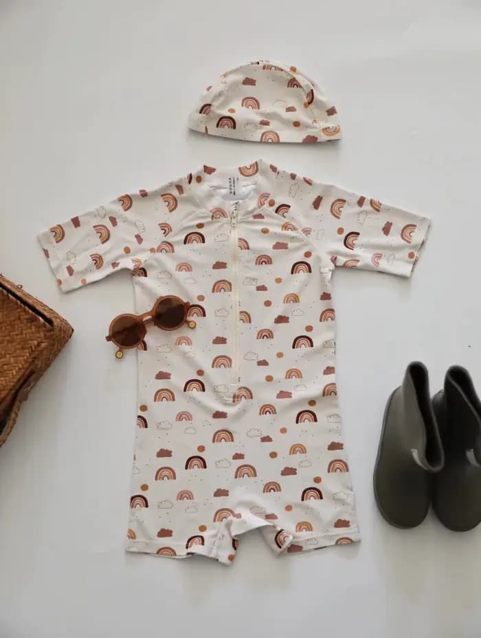 Maillot de bain une pièce imprimé pour garçon et fille, collection été 2026, combinaison de natation