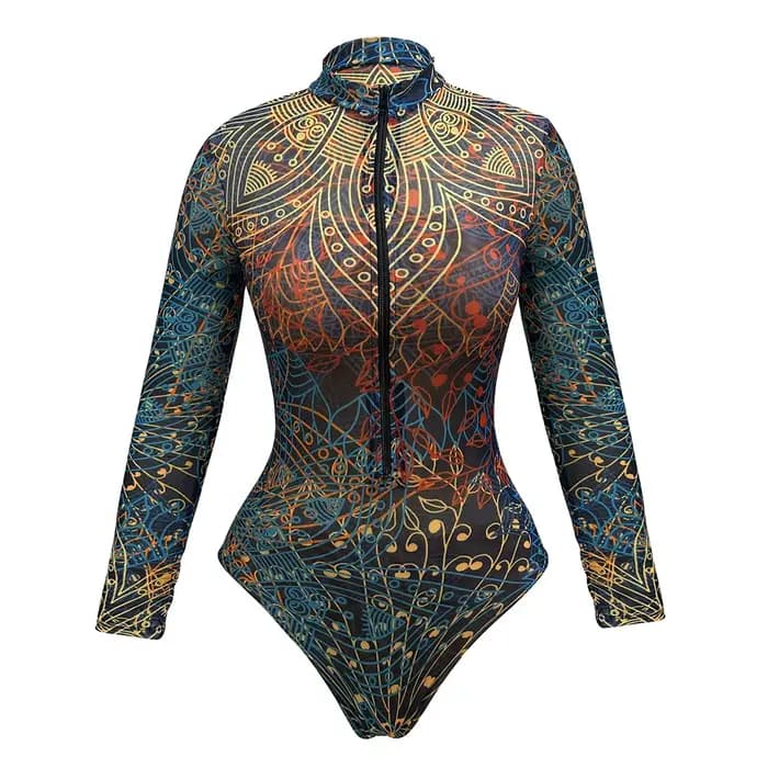 Maillot de bain une pièce transparent grande taille UPF50 avec pantalon pour femme, sexy, anti-UV, c