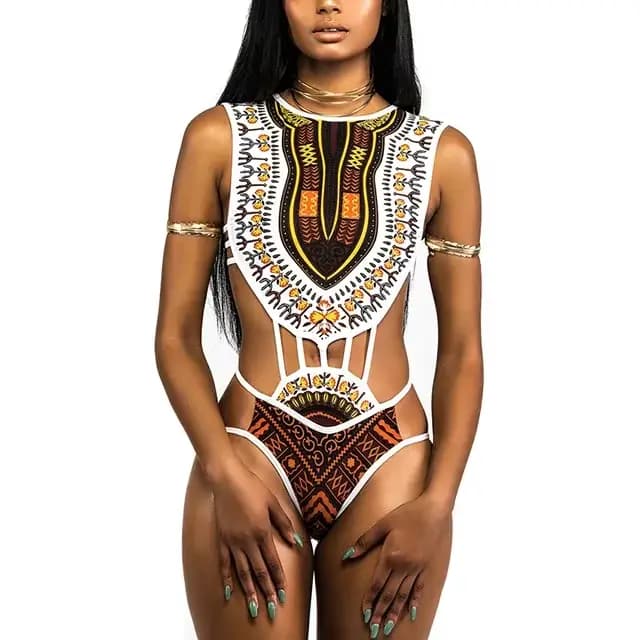 Maillot de bain une pièce à imprimé africain pour femmes, monokini, trikini, baigneur, baigneur, sex