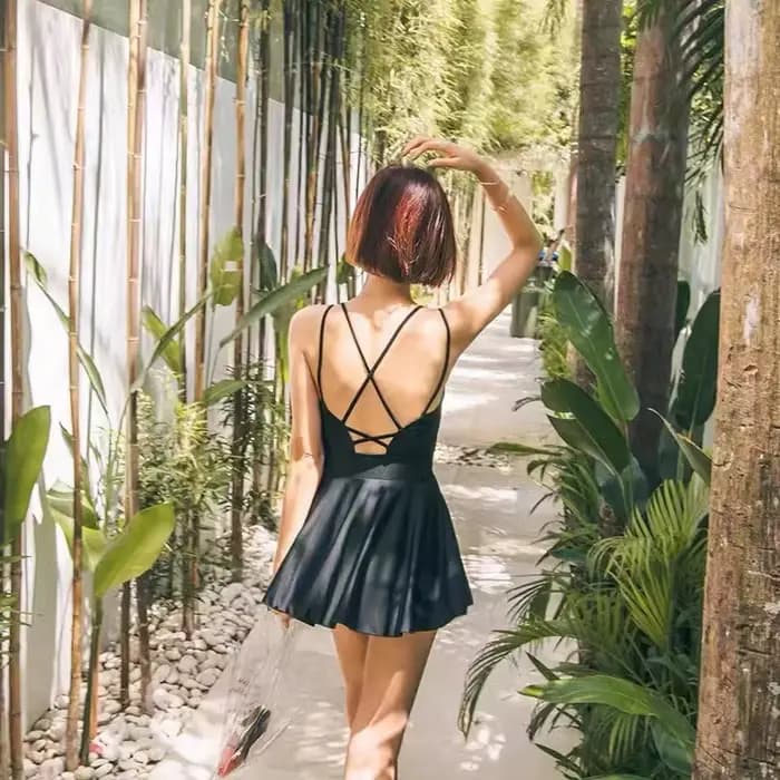 Mode une pièce maillot de bain femmes coréen nouveau Style jupe conservatrice minceur