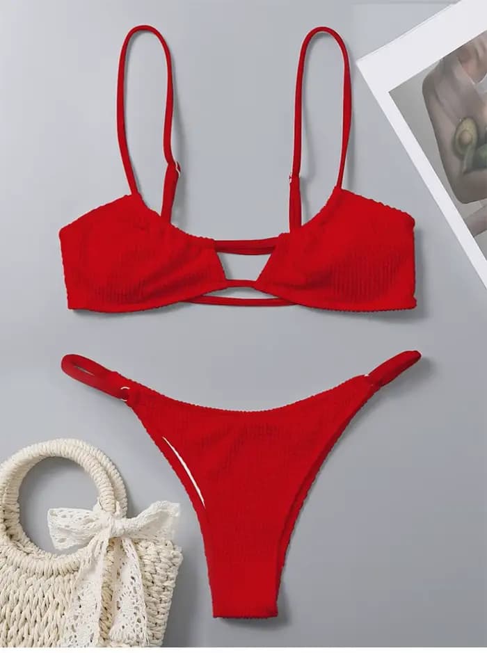 Mini bikini côtelé sexy pour femme
