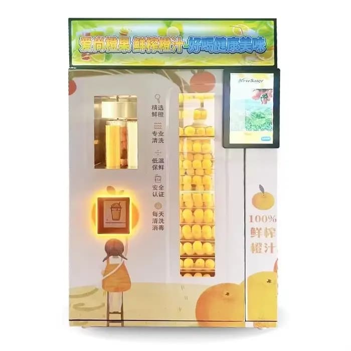 Distributeur automatique intelligent de jus d'orange frais pressé