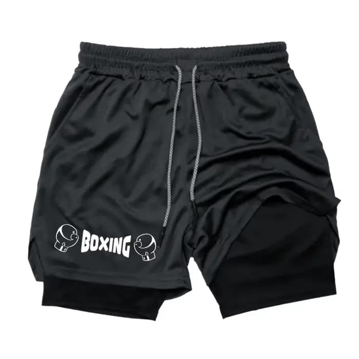 Short de boxe d'été 2 en 1 pour hommes
