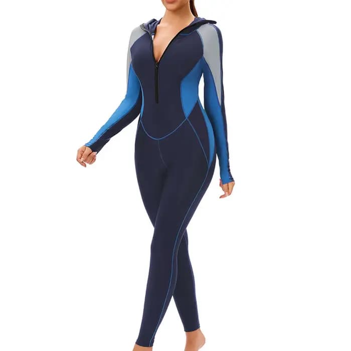 Femmes corps complet musulman Burkini maillot de bain une pièce à capuche Hijab fermeture éclair modeste maillot de bain islamique couverture complète maillot de bain conservateur