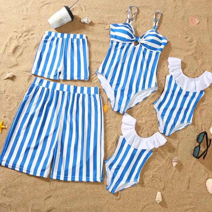 Nouveaux maillots de bain assortis pour la famille 2026 : Maillots une pièce mère-fille et shorts de bain père-fils – Tenues de plage pour maman et homme