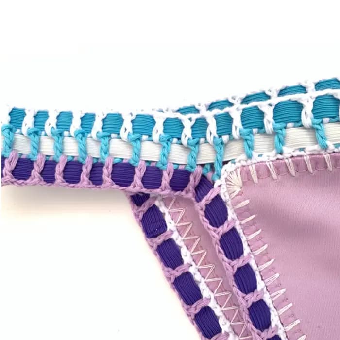 Maillot de bain rouge élastique, sexy, mignon, vert, trempé, rose, fait main, bleu marine, crochet, ensemble deux pièces, pour femmes, nouvelle collection
