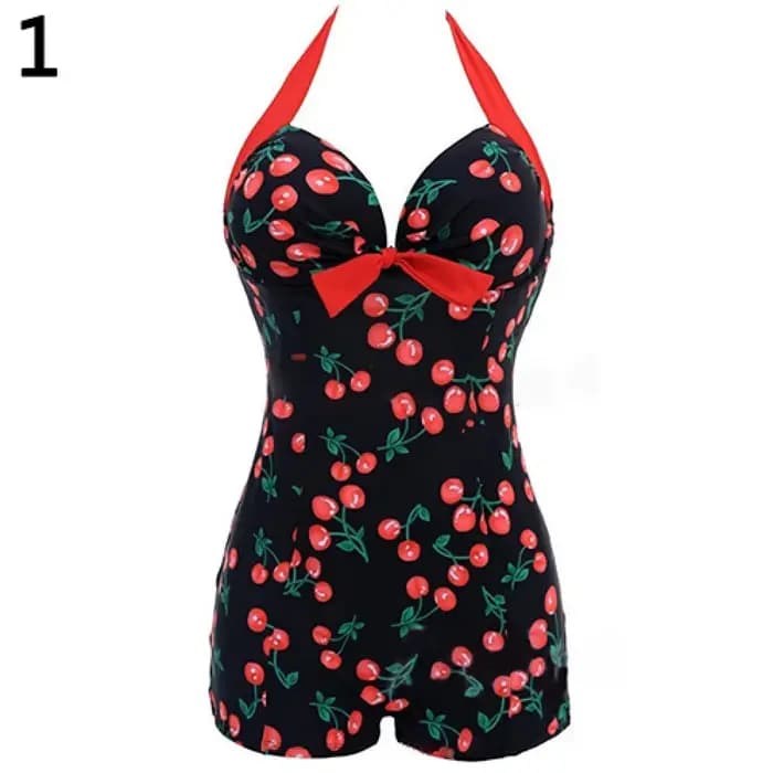 Maillot de bain une pièce à pois pour femme