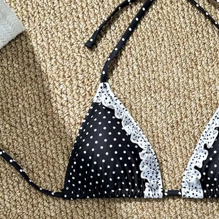 Maillot de bain bikini femme 2026 mignon et sexy avec bretelles à nouer