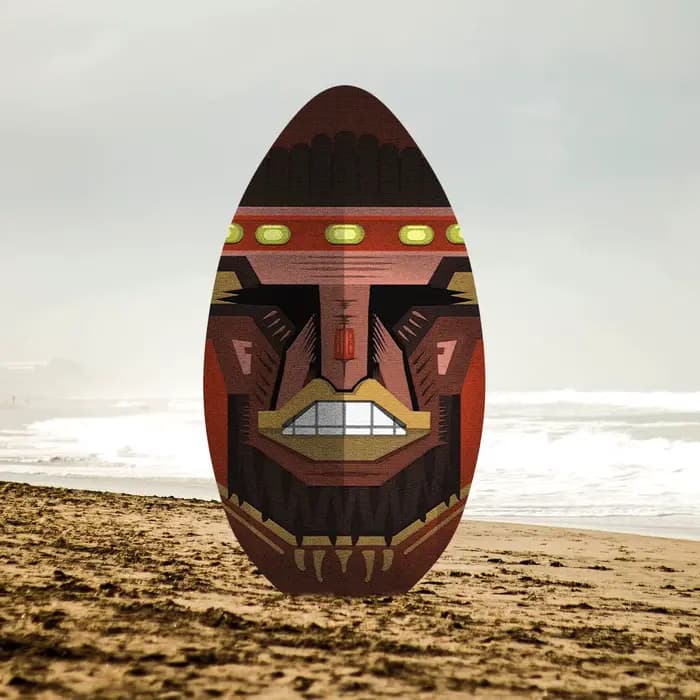 Planche de surf de plage de 35 pouces, planche de sable de plage, corps en bois avec revêtement brillant pour Sports aquatiques en plein air, surf