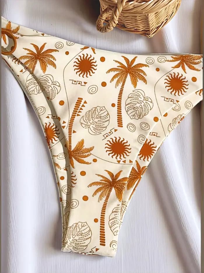 Maillot de bain imprimé à bretelles push-up