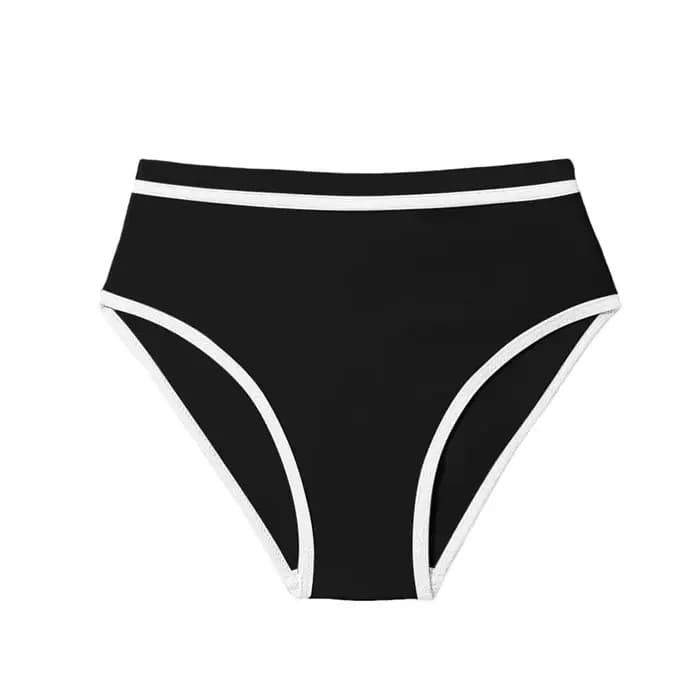 1 pièce Culotte de maillot de bain menstruel pour filles, taille haute, couvrante, style bikini, pour la natation et la plage, color block, été
