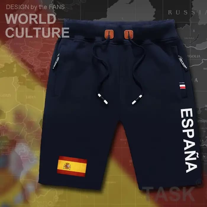 Royaume d'Espagne Espana hommes shorts plage nouveaux hommes board shorts drapeau entraînement fermeture éclair poche sweat 2017 nouveau ESP espagnol Spaniard