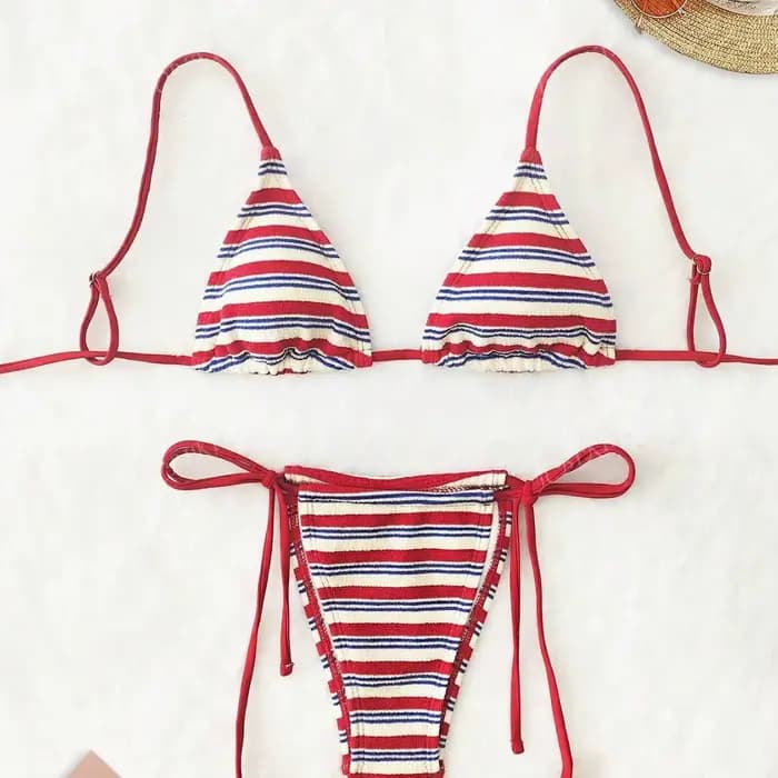 2026 Ensemble de bikini sexy à rayures pour femme, maillot de bain brésilien, tenue de plage, maillot de bain de piscine, micro-maillot de bain, Biquíni Brasileiro