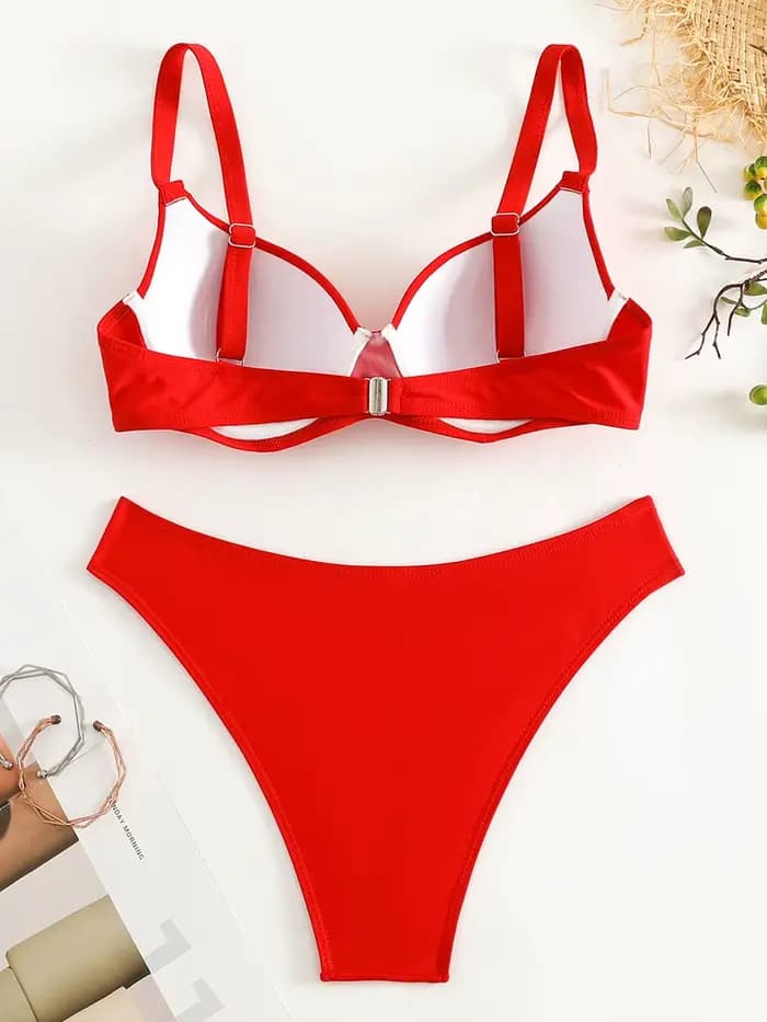 Soutien-gorge à armatures tasse Bikini brésilien femme maillot de bain femmes maillots de bain deux pièces Bikini ensemble Push Up baigneur maillot de bain bain dame