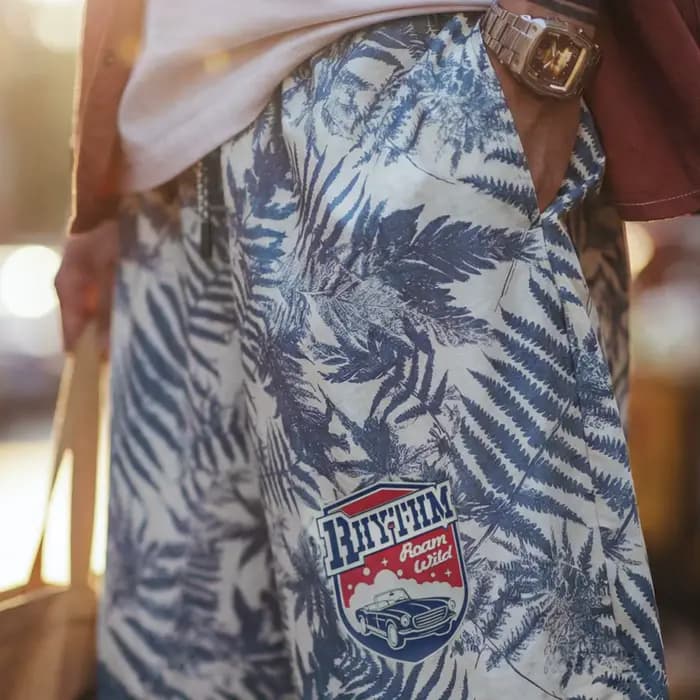Short de plage Maden pour hommes, style décontracté ample, fin et respirant, idéal pour les vacances en bord de mer, short de bain pour hommes, maillot de bain pour hommes