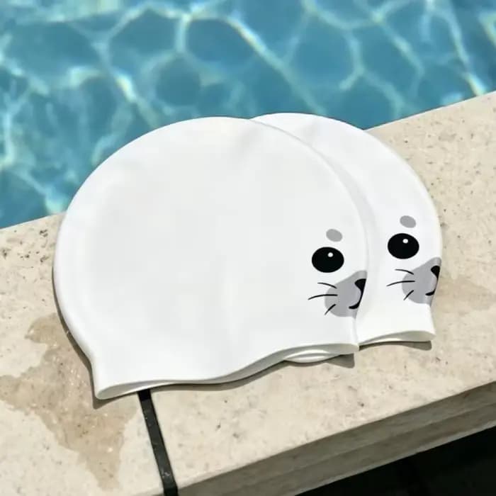 Bonnet de bain en silicone imperméable mignon, à séchage rapide, confortable, imprimé d'animaux amusants, pour la piscine