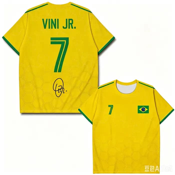 Maillot de football Neymar 10, motif nid d'abeille subtil en relief, imprimé signature, patch drapeau du Brésil, double face, séchage rapide, bordure verte, unisexe, manches courtes
