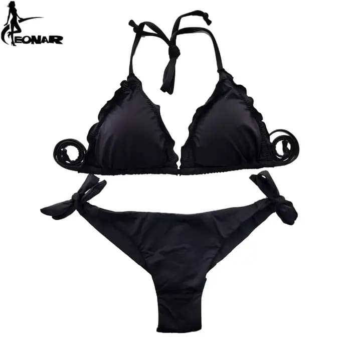 Maillot de bain push-up à volants pour femme