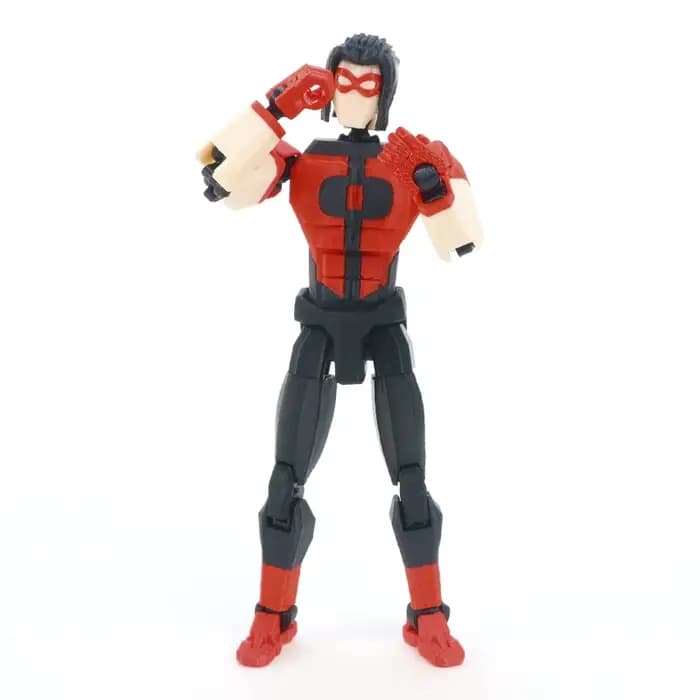 Figurine articulée Invincible Mark Teen Oliver, style héros rouge et noir, multi-points d'articulation, jouet de collection posable