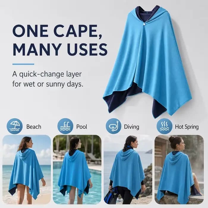Poncho de plage à capuche rafraîchissant