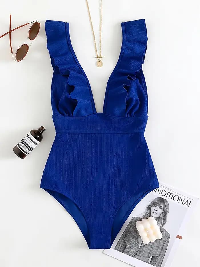 Maillot de bain une pièce à volants