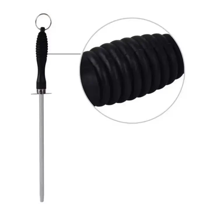Tige d'affûtage de couteaux professionnelle en acier au carbone, broyeur de couteaux Durable avec poignée en ABS, lame d'affûtage, outil de cuisine
