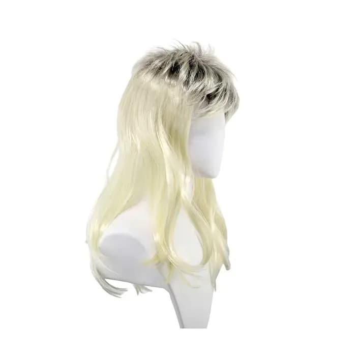 Perruque synthétique blonde style mulet, cheveux shaggy rétro années 80 pour hommes, idéale pour Halloween, les fêtes et les événements cosplay