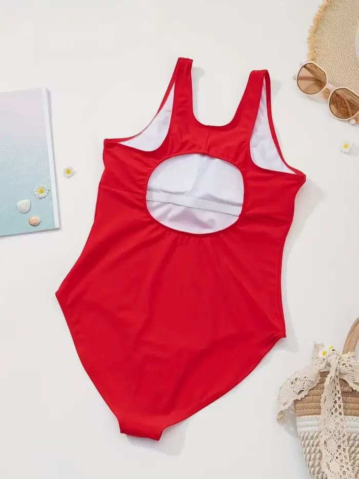 Maillot de bain une pièce rouge pour femme
