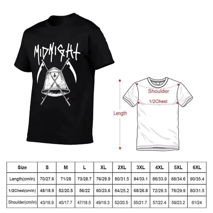 T-shirt avec logo Midnight Band pour homme, en coton épais, T-shirt graphique