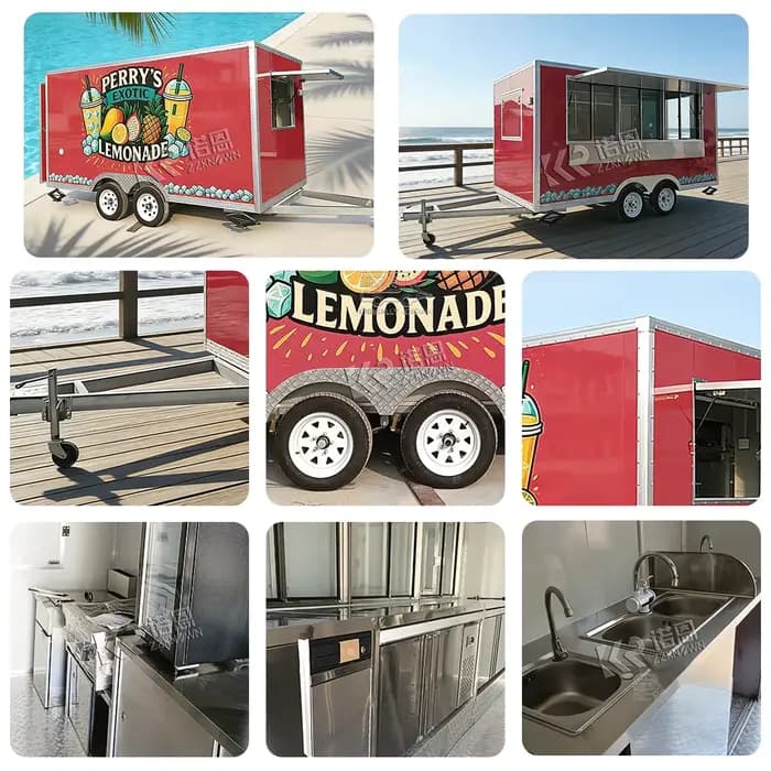 Camion de restauration rapide pour hot-dogs, kebabs et café |   Conception sur mesure |   Remorque de cuisine entièrement équipée, cuisine mobile