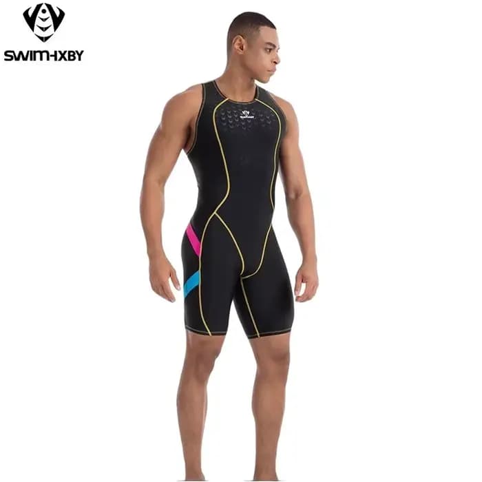 Sharkskin une pièce maillot de bain genou longueur course