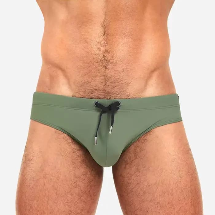 Slip de bain pour hommes, taille basse, couleur unie, maillot de bain de plage, culotte de bain, string, short de Surf, Push Up