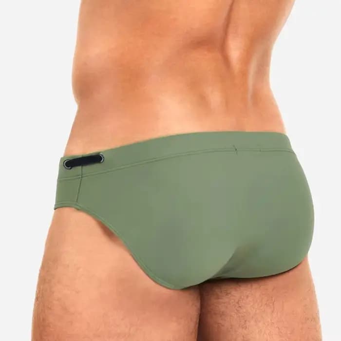 Slip de bain pour hommes, taille basse, couleur unie, maillot de bain de plage, culotte de bain, string, short de Surf, Push Up