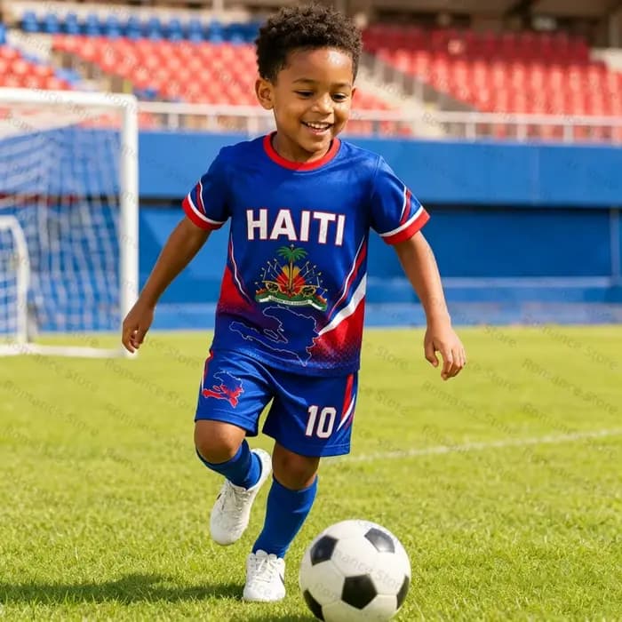Ensemble de maillots de football d'Haïti 10 #   Tenue de football respirante pour homme et femme, ensemble maillot et short d'entraînement
