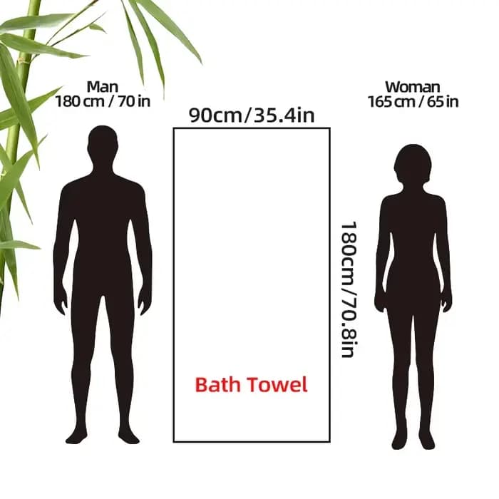 Serviette de bain extra large 90x180cm - Fibre de bambou de qualité supérieure