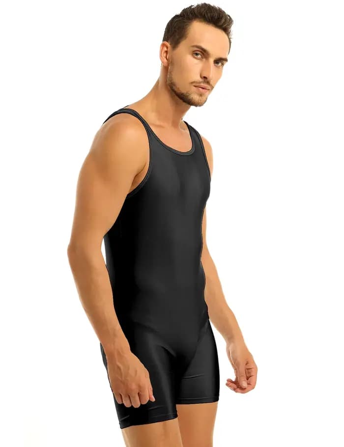 Maillot de bain doux pour hommes, protection contre les éruptions cutanées, sans manches, extensible, solide, justaucorps pour sport, gymnastique, danse, gymnastique, Yoga