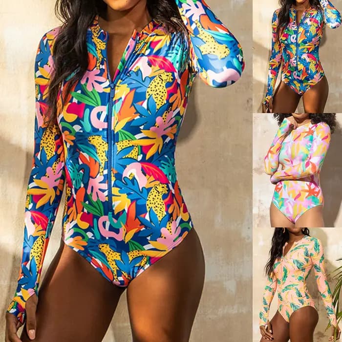 Bikini 2024 femmes le nouveau commerce européen et extérieur à manches longues Surf costumes