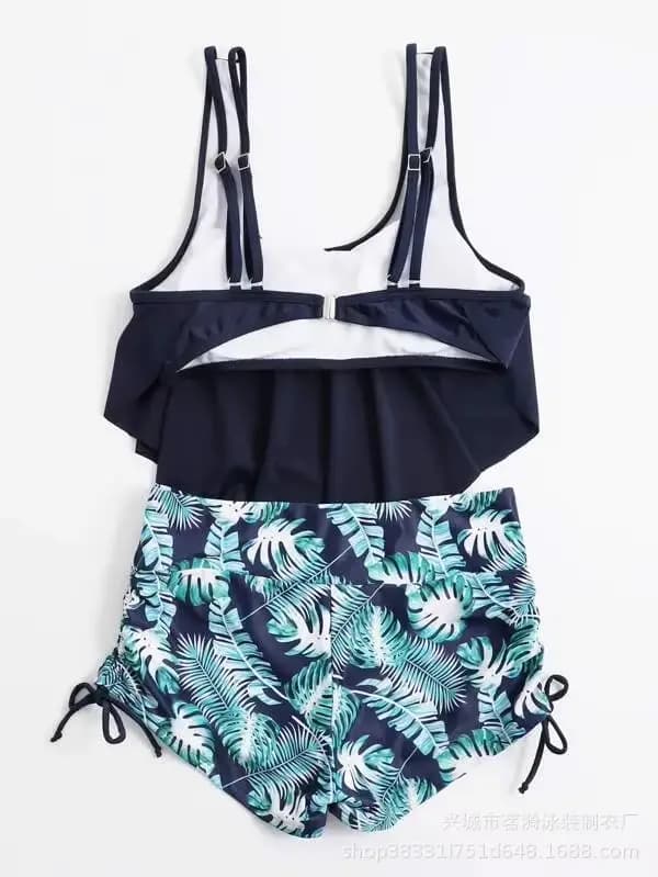 Maillot de bain deux pièces à volants pour femmes