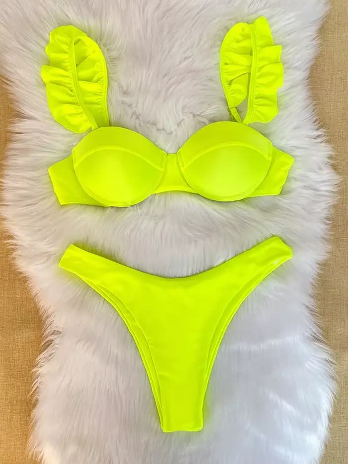 Maillot de bain jaune, bikini